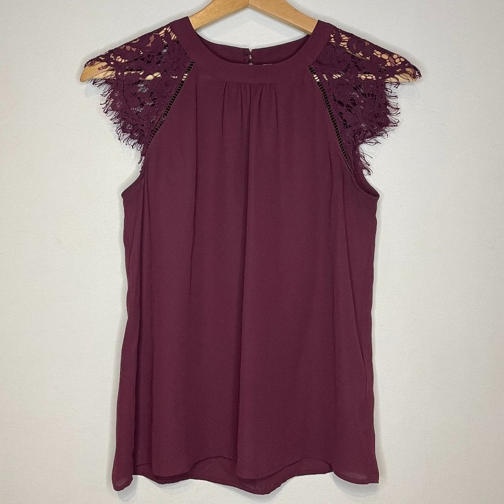Reitmans Cap Sleeve Blouse - XXS - Eggplant